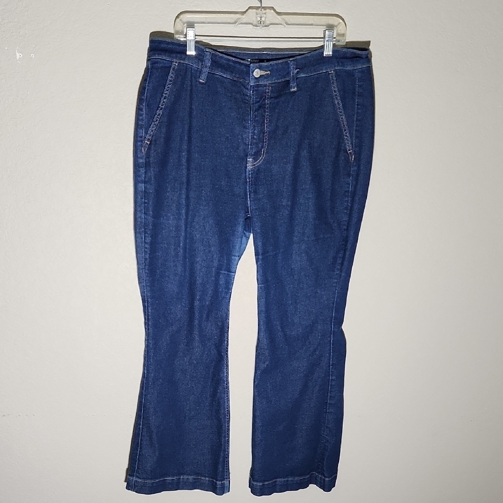 Old Navy Flare Jeans womens 360 stretch denim Blue size 16 petite extra high